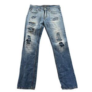 American Eagle Outfitters Mens Jeans 34x34 Measured Slim Straight Distressed